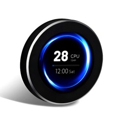 PORODO GAMING 2.1" DIA MINI SMART PC HEALTH INFORMATION SCREEN WITH 3M - BLACK