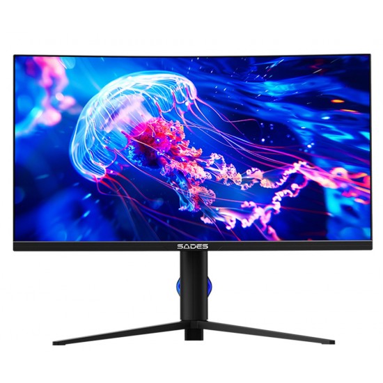 SADES BX-JELLYFISH 27 INCH SA-HC03F27B FHD VA PANEL 280HZ REFRESH RATE 0.5MS RESPONSE TIME HDMI 2.1 WIDE ANGLE BACKLIGHT ADJUSTMENT, BLUE LIGHT PROTECTION CURVED GAMING MONITOR