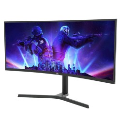 TWISTED MINDS TM34CWQHDVA ECLIPSE PRO SERIES 34-INCH ADJUSTABLE STAND 180HZ DUAL 3W SPEAKERS WQHD 1MS HDR10 CURVED 1500R GAMING MONITOR - BLACK