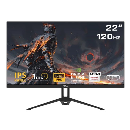 TWISTED MINDS ECO SERIES TM22FHD120IPS 22-INCH FHD 120HZ SMOOTHNESS IPS 1MS SEAMLESS MOTION VRR LOW BLUE LIGHT HDMI 2.1 BUILT-IN SPEAKERS GAMING MONITOR - BLACK