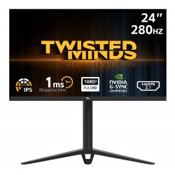 TWISTED MINDS SUPREME SERIES TM24FHD280IPS 24 INCH FHD IPS 280HZ 1MS HDMI 2.1 DISPLAYPORT HDR G-SYNC AMD FREESYNC GAMING MONITOR - BLACK
