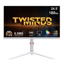 TWISTED MINDS TMA24FHD180IPS FROST SERIES FLAT 24" FHD 180HZ 0.5MS FAST IPS DISPLAYPORT 1.4 HDMI 2.1 GAMING MONITOR - WHITE