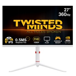 TWISTED MINDS TMA27FHD360IPS FROST SERIES FLAT 27" FHD 360HZ 0.5MS FAST IPS DISPLAYPORT HDMI 2.1 GAMING MONITOR - WHITE 
