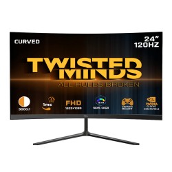 TWISTED MINDS TMC24F120VA PRO SERIES 24" FHD 120HZ 1MS MPRT HDMI 2.1 DISPLAYPORT 1.4 VRR 3000R CURVED VA GAMING MONITOR (SUPPORTS PS5) - BLACK 