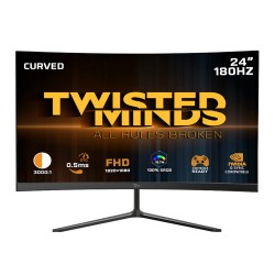 TWISTED MINDS TMC24F180VA PRO SERIES 24" FHD 180HZ 0.5MS MPRT HDMI 2.1 DISPLAYPORT 1.4 VRR 3000R CURVED VA GAMING MONITOR (SUPPORTS PS5) - BLACK 