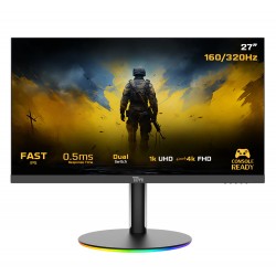 TWISTED MINDS TMDX27B DUAL SWITCH 27" 4K UHD 160HZ/FHD 320HZ 0.5MS MPRT QUANTUM DOT RGB BASE ADJUSTABLE STAND GAMING MONITOR - BLACK 