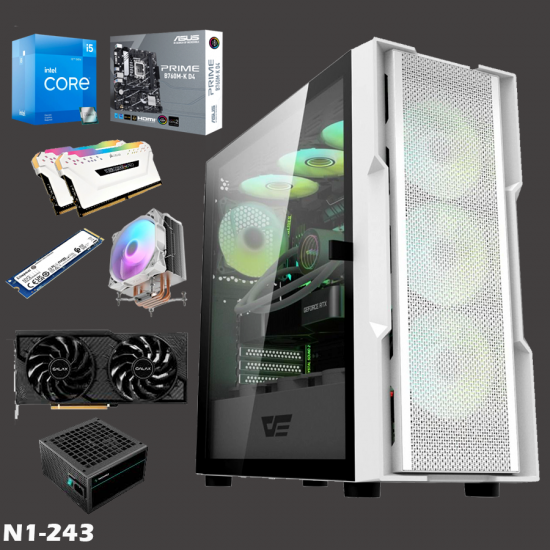 N1 PC GAMING BUILD N243 - RTX 4060 8G GPU INTEL I5 12400F 12GEN CPU 16G (8*2) 3600MHZ RAM 1TB NV2 SSD 