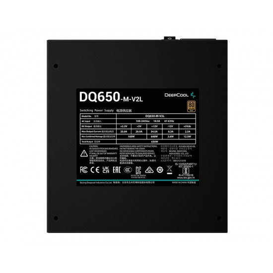 DEEPCOOL DQ650-M-V2L 80 PLUS GOLD 650 WATT FULLY MODULAR POWER SUPPLY