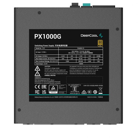 DEEPCOOL PX1000G 1000W ATX 3.0 FULLY MODULAR 80 PLUS GOLD  PCI-E GEN 5.0 12VHPWR PORTS POWER SUPPLY