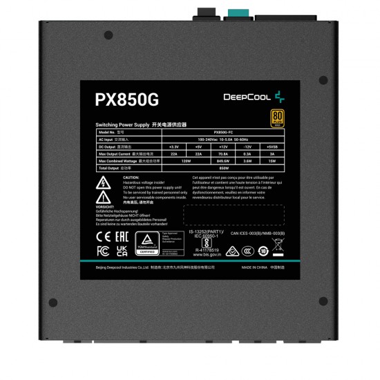 DEEPCOOL PX850G 80 PLUS GOLD ATX 3.0 PCIE 5.0 FULL MODULAR POWER SUPPLY FOR PC GAMING 