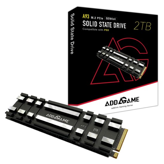 ADDLINK ADDGAME A93 M.2 2280 PCIE GEN4X4 NVME 1.4 PS5 COMPATIBLE WITH HEATSINK (UP TO 7400 MB/S) INTERNAL SSD - 2TB