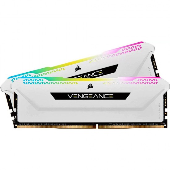 CORSAIR VENGEANCE RGB PRO SL 32GB (2X16GB) DDR4 DRAM 3600MHZ C18 MEMORY KIT – WHITE