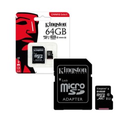 KINGSTON CANVAS SELECT 64GB MICRO SDHC CLASS 10 - 80MBS