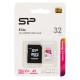 SILICON POWER ELITE MICROSDXC UHS-I 32GB CARD WITH ADAPTER CLASS 10 U1 V10 A1 FULL HD VIDEO - UP TO 100MBS READ SPEED