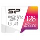 SILICON POWER ELITE MICROSDXC UHS-I 128GB CARD WITH ADAPTER CLASS 10 U1 V10 A1 FULL HD VIDEO - UP TO 100MB/S READ SPEED