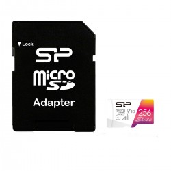 SILICON POWER ELITE SERIES MICROSDXC UHS-I MICRO SD CARD WITH ADAPTER, UP TO 100MB/S READ, C10 U1 V10 A1 FULL HD MICROSD MEMORY CARD - 256GB