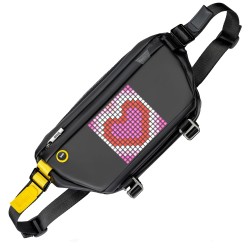 DIVOOM PIXOO SLINGBAG-C FASHIONABLE LED WITH 16X16 PIXEL ART DISPLAY APP CONTROL WATER-RESISTANT DESIGN AND FIVE COMPARTMENT STORAGE – BLACK