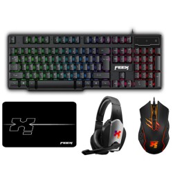 FEEX PLUS GAMING COMBO 4 IN 1 ( MOUSE - KEYBOARD - HEADSET - MOUSE PAD )