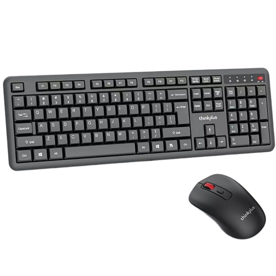 LENOVO THINKPLUS KM125PRO COMPACT 2.4G WITH 1600DPI ERGONOMIC MINI WIRELESS KEYBOARD AND MOUSE COMBO SET - BLACK