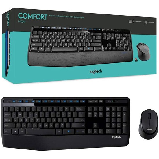 LOGITECH MK345 COMFORT FULL-SIZE WIRELESS COMBO WITH EXTRA-LONG BATTERY LIFE 