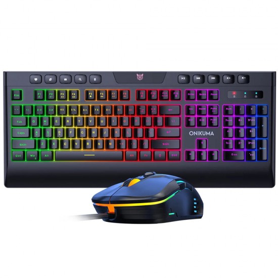 ONIKUMA G21 RGB BACKLIT GAMING KEYBOARD AND CW902 6400 DPI WIRED GAMING MOUSE COMBO SET