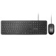 PROMATE COMBO-KM2 QUIET KEY COMPACT WIRED KEYBOARD AND MOUSE - BLACK