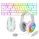 REDRAGON S129W 3IN1 GAMING COMBO M607 GRIFFIN MOUSE, K630 DRAGONBORN 60% MECHANICAL KEYBOARD AND H350 PANDORA 2 HEADSET - WHITE 