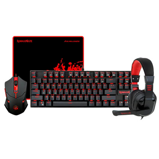 REDRAGON COMBO KIT 4IN1 K552-BB-2 PC VALUE KIT ( KEYBOARD - MOUSE - MOUSE PAD - HEADSET )