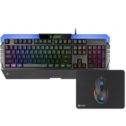 SADES BATTLE RAM MEMBRANE RGB GAMING KEYBOARD WITH 104 KEYS AND WATER‑PROOF FEATURE, MOUSE WITH OMRON SWITCH, MOUSE PAD GAMING COMBO SET