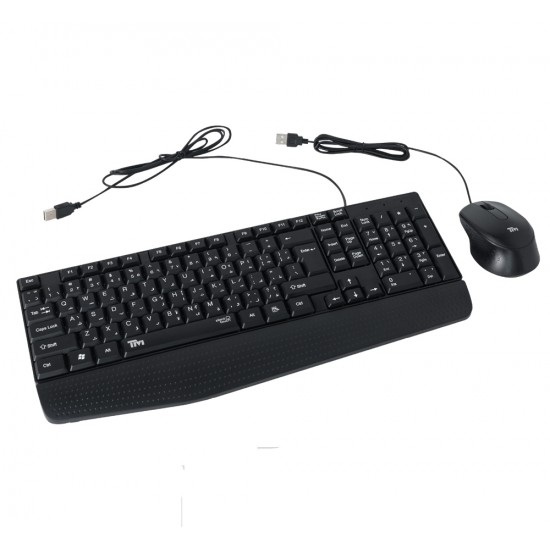 TWISTED MINDS K12 KAVARA SERIES 2IN1 ENGLISH ARABIC LAYOUT LIGHTWEIGHT PLUG AND PLAY WIRED KEYBOARD AND MOUSE COMBO DUAL - BLACK