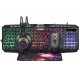 XTRIKE CMX-410 4-IN-1 RAINBOW BACKLIT 114-KEY KEYBOARD 7200 DPI PROGRAMMABLE RGB MOUSE 50MM OVER-EAR HEADSET & ANTI-SKID MOUSE PAD GAMING BUNDLE - BLACK