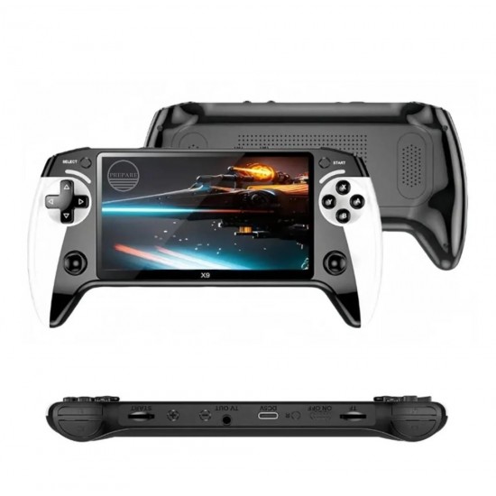 BLACKHAWK X9 8GB STORAGE & 2 WIRELESS CONTROLLERS WITH 5.5-INCH DISPLAY PORTABLE RETRO HANDHELD GAME CONSOLE - BLACK/WHITE
