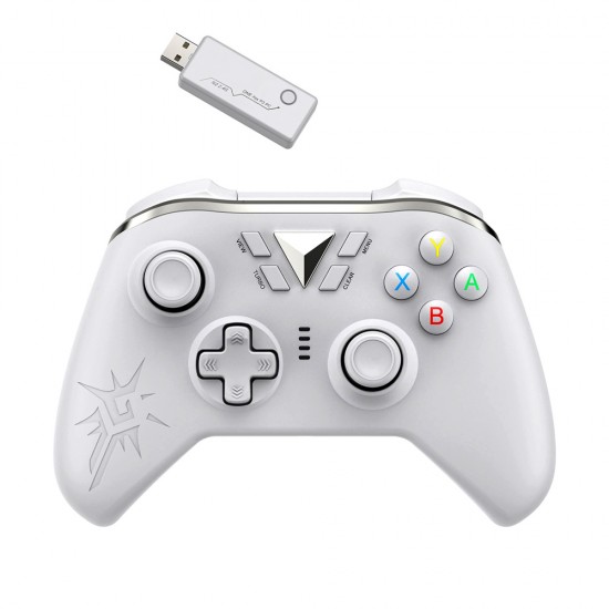 METAL M1 2.4G WIRELESS 2.4HZ DUAL MOTOR VIBRATION TURBO FUNCTION GAMING CONTROLLER FOR PC PS3 XBOX ONE XSX - WHITE