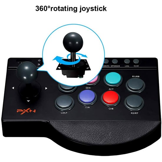 PXN 0082 ARCADE FIGHT STICK , FIGHTING JOYSTICK CONTROLLER PC STREET FIGHTER ARCADE GAME USB CABLE FOR PS3,PS4,XBOX ONE,SWITCH,WINDOW PC 