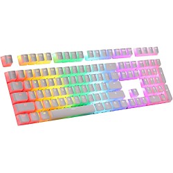 AJAZZ FROSTED DOUBLE LAYER PBT PUDDING KEYCAPS 108 KEYS FOR MECHANICAL KEYBOARD - WHITE 