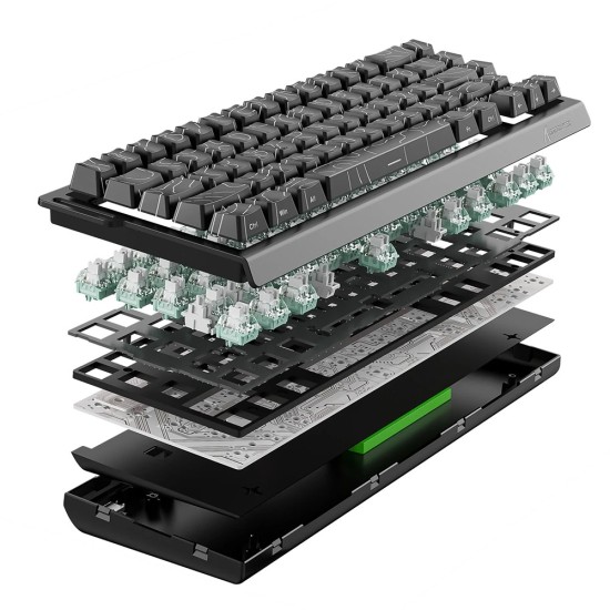 ATTACK SHARK X68 PRO HE 8000HZ RAPID TRIGGER MAGNETIC TRI-MODE WITH COILED CABLE RGB ALUMINUM GAMING KEYBOARD – BLACK CONTOUR LINE