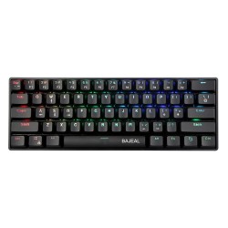 BAJEAL K101 60% RGB WIRED GAMING MECHANICAL KEYBOARD TYPE-C HOT SWAPPABLE WITH BLUE SWITCHES - BLACK 
