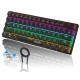 BAJEAL K101 60% RGB WIRED GAMING MECHANICAL KEYBOARD TYPE-C HOT SWAPPABLE WITH BLUE SWITCHES - BLACK 