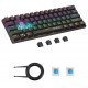 BAJEAL K101 60% RGB WIRED GAMING MECHANICAL KEYBOARD TYPE-C HOT SWAPPABLE WITH BLUE SWITCHES - BLACK 