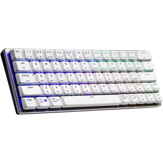 COOLER MASTER SK622 WIRELESS 60% MECHANICAL GAMING KEYBOARD WITH LOW PROFILE SWITCHES - SILVER WHITE 