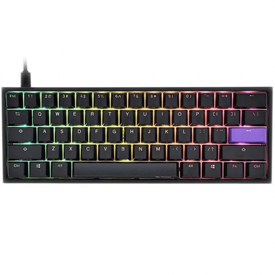 DUCKY ONE 2 MINI SPEED SWITCH SEAMLESS DOUBLE SHOT WIRED RGB LED 60% PBT MECHANICAL GAMING KEYBOARD - CHERRY SILVER 