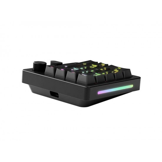 GLORIOUS PC GAMING RACE WIRELESS KEYPAD WITH GLORIOUS FOX 18 CUSTOMISABLE KEYS SWITCHES AND RGB LIGHTING NUMPAD PREBUILT - BLACK SLATE