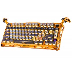 GRAVASTAR MERCURY K1 PRO HANDMADE 75% MECHANICAL KEYBOARD ALUMINUM ALLOY CUSTOM KAILH SPEEDY MINT LINEAR SWITCHES WIRELESS GAMING KEYBOARD SPECIAL EDITION - BATTLE-WORN YELLOW