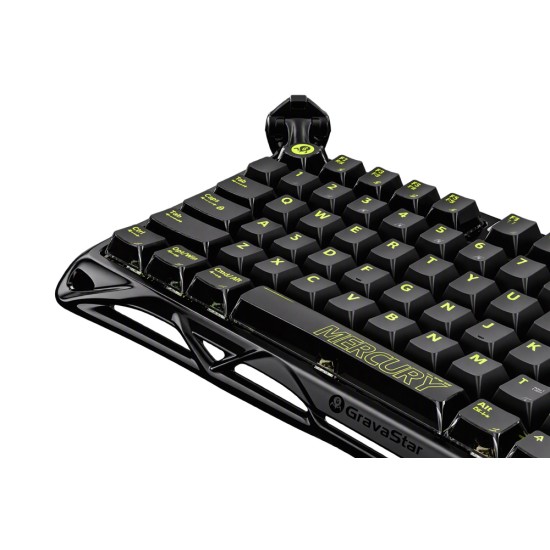 GRAVASTAR MERCURY K98 PRO 98-KEY TRI-MODE 8K POLLING GASKET MOUNT TFT DISPLAY ALUMINUM EXOSKELETON WIRELESS MECHANICAL GAMING KEYBOARD - PHANTOM BLACK