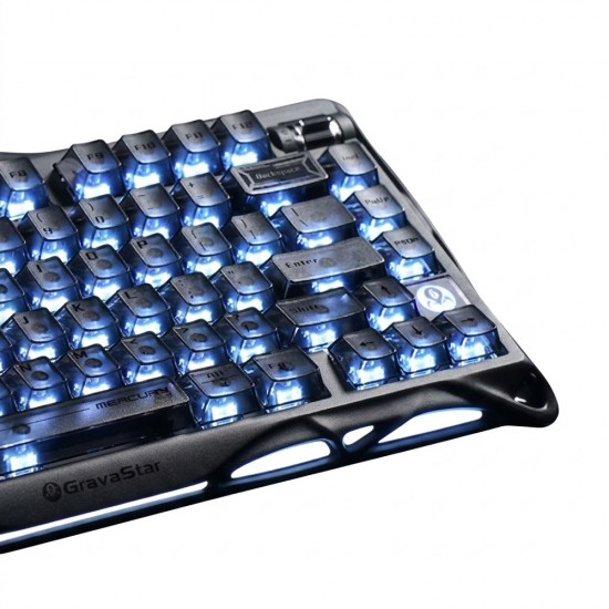 GRAVASTAR MERCURY K1 75% TRI-MODE RGB STELLAR BLOOM SWABABLE LINEAR SWITCHES 2.4GHZ ALUMINUM ALLOY WIRELESS MECHANICAL GAMING KEYBOARD - STEALTH BLACK