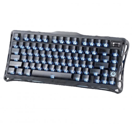 GRAVASTAR MERCURY K1 75% TRI-MODE RGB STELLAR BLOOM SWABABLE LINEAR SWITCHES 2.4GHZ ALUMINUM ALLOY WIRELESS MECHANICAL GAMING KEYBOARD - STEALTH BLACK