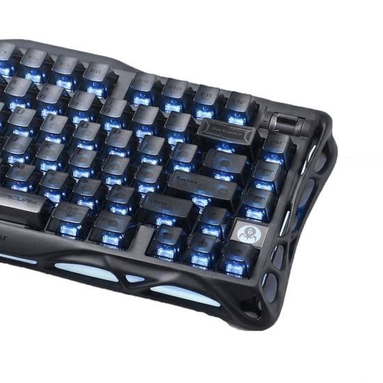 GRAVASTAR MERCURY K1 75% TRI-MODE RGB STELLAR BLOOM SWABABLE LINEAR SWITCHES 2.4GHZ ALUMINUM ALLOY WIRELESS MECHANICAL GAMING KEYBOARD - STEALTH BLACK