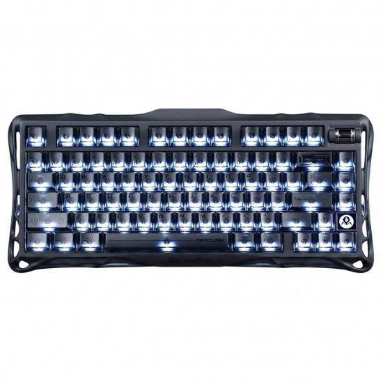 GRAVASTAR MERCURY K1 75% TRI-MODE RGB STELLAR BLOOM SWABABLE LINEAR SWITCHES 2.4GHZ ALUMINUM ALLOY WIRELESS MECHANICAL GAMING KEYBOARD - STEALTH BLACK
