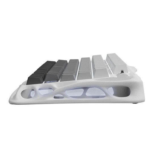 GRAVASTAR MERCURY K1 75% ALUMINUM ALLOY EXOSKELETON DESIGN GASKET COMPACT CUSTOM KEYBOARD HOT-SWAP SOCKET LINEAR SWITCHES WITH RGB BACKLIT & FRAME WIRELESS MECHANICAL GAMING KEYBOARD - GRADIENT WHITE