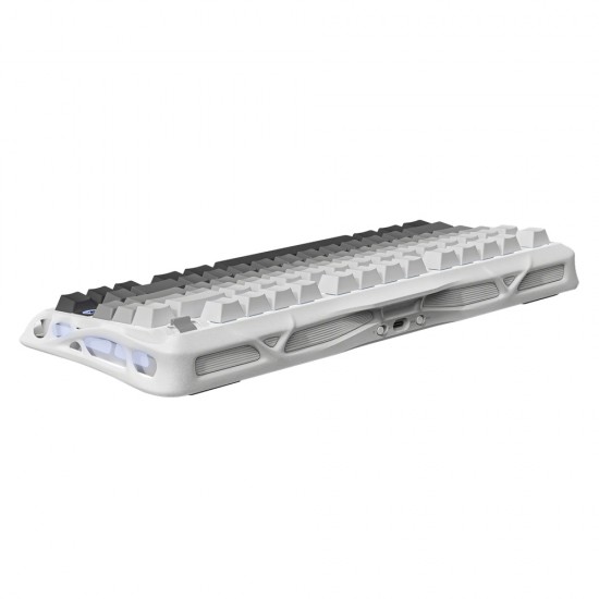 GRAVASTAR MERCURY K1 75% ALUMINUM ALLOY EXOSKELETON DESIGN GASKET COMPACT CUSTOM KEYBOARD HOT-SWAP SOCKET LINEAR SWITCHES WITH RGB BACKLIT & FRAME WIRELESS MECHANICAL GAMING KEYBOARD - GRADIENT WHITE